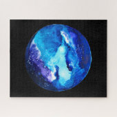 青い星雲銀河系水色 ジグソーパズル (横)