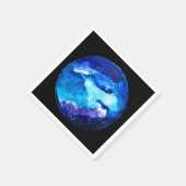 青い星雲銀河系水色 スタンダードカクテルナプキン (角)