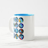 青い星雲銀河系水色 ツートーンマグカップ (正面左)