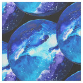 青い星雲銀河系水色 ファブリック (クローズアップ)