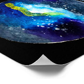 青い星雲銀河系水色 ポスター (角)