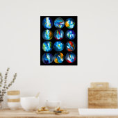 青い星雲銀河系水色 ポスター (キッチン)