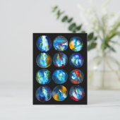 青い星雲銀河系水色 ポストカード (スタンド正面)