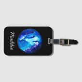 青い星雲銀河系水色 ラゲッジタグ (正面横)