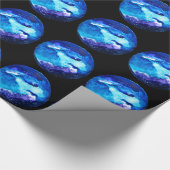 青い星雲銀河系水色 ラッピングペーパー (角)