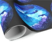 青い星雲銀河系水色 ラッピングペーパー (ロールコーナー)