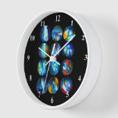 青い星雲銀河系水色 壁時計 (傾斜)