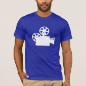 青い映画用カメラ Tシャツ (正面)