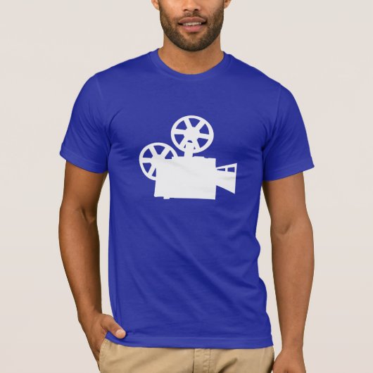 青い映画用カメラ Tシャツ (正面)