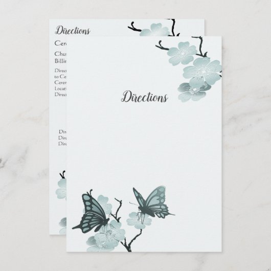 青い春の花と蝶 エンクロージャーカード (正面/裏面)