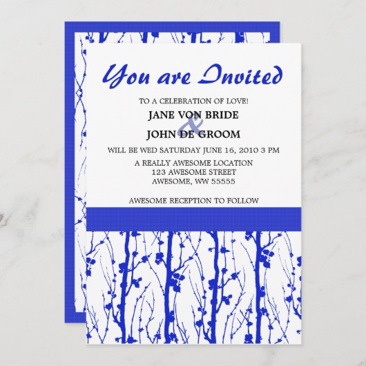 青い春の花 招待状 (正面/裏面)