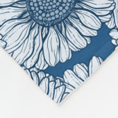 青い春、野生の花、デイジー フリースブランケット (角)