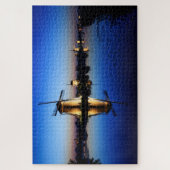 青い時間の水反射の風車 ジグソーパズル (縦)