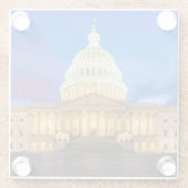青い時間の米国の国会議事堂 ガラスコースター (裏面)