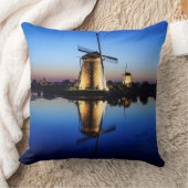 青い時間の装飾用クッションの風車 クッション (ブランケット)