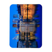 青い時間長方形の磁石のハーグのスカイライン マグネット (縦)