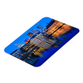 青い時間長方形の磁石のハーグのスカイライン マグネット (左側)