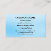 青い曇りガラス窓クリーナー名刺 名刺 (裏面)