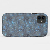 青い曇りガラス(濃色) Case-Mate iPhoneケース (裏面(横))