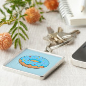 青い曇りドーナツと散水漫画 キーホルダー (側面)