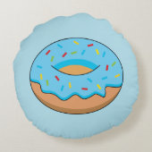 青い曇りドーナツと散水漫画 ラウンドクッション (裏面)