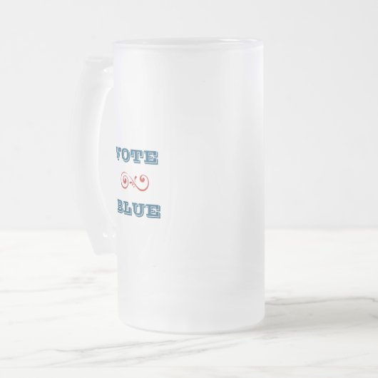 青い曇りマグカップの投票 フロストグラスビールジョッキ (正面左)