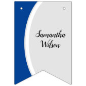 青い曲線のフレーム写真の卒業 バンティングフラッグ (第3の旗)