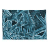 青い曲線のリボン、レリーフ、 浮き彫りでハイライト表示、重なり 枕カバー (裏面-右)