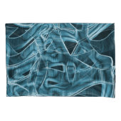 青い曲線のリボン、レリーフ、 浮き彫りでハイライト表示、重なり 枕カバー (正面左)