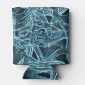 青い曲線のリボン、レリーフ、 浮き彫りでハイライト表示、重なり 缶クーラー (裏面)