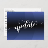 青い曲線の延期された結婚式の最新情報のお知らせ ポストカード (正面/裏面)