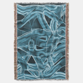 青い曲線の重なり合う帯がハイライト表示されたレリーフ、 浮き彫り スローブランケット