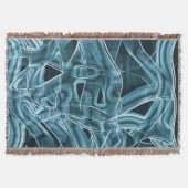 青い曲線の重なり合う帯がハイライト表示されたレリーフ、 浮き彫り スローブランケット (正面)