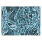 青い曲線の重なり合う帯がハイライト表示されたレリーフ、 浮き彫り テーブルクロス (正面(横))