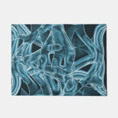 青い曲線の重なり合う帯がハイライト表示されたレリーフ、 浮き彫り ドアマット (正面)