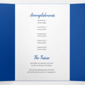 青い曲線フレーム3枚の写真卒業 三つ折り招待状 (内部中)