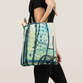 青い曲線 トートバッグ (クローズアップ)