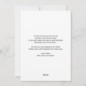 青い書道モダン写真メリークリスマス シーズンカード (裏面)