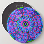 青い曼荼羅のファッションボタンのジュエリーのブローチPin 缶バッジ (正面&裏面)