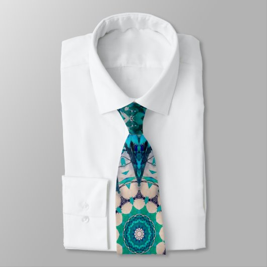 青い曼荼羅の首のタイ ネクタイ (タイ)