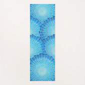 青い曼荼羅パターンの陰 ヨガマット (正面)