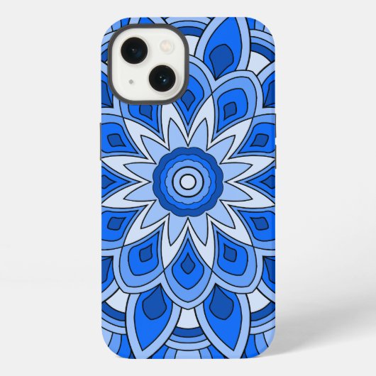 青い曼荼羅 iPhoneケース (裏面)