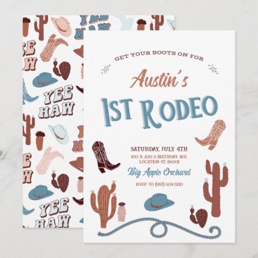 青い最初のロデオ 招待状 (正面/裏面)
