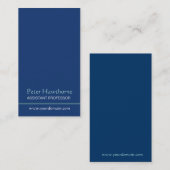 青い最小主義のミニマルで明白な専門のデザイン 名刺 (正面/裏面)