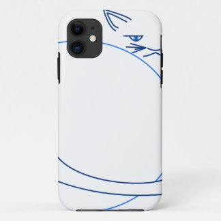 青い最小主義の猫(iPhone 5/s) iPhone 11 ケース