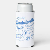 青い最後の乾杯ビーチ独身最後のパーティー スリム缶クーラー (Seltzer正面)