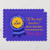 青い最高の先生のリボンにカスタマイズは、 (正面/裏面)