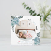 青い最高の花母の母の日の写真ホリ シーズンカード (スタンド正面)