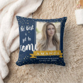 青い最高の金ゴールド写真の卒業来はまだない クッション (ブランケット)