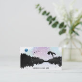 *~*青い月が松の木のコズミックレインボー 名刺 (スタンド正面)